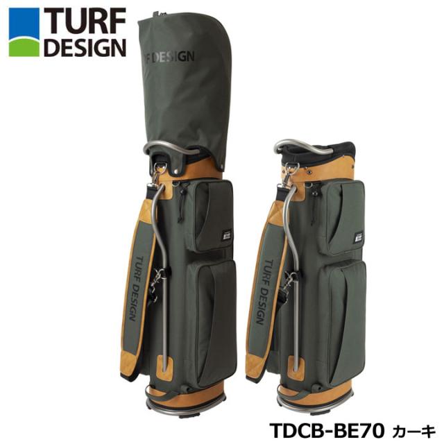 未使用★ターフデザイン★TURF DESIGN★朝日ゴルフ★9.5型★軽量★ ターフデザイン TDCB-BE70 キャディバッグ カーキ 9.5型 2.5kg 47