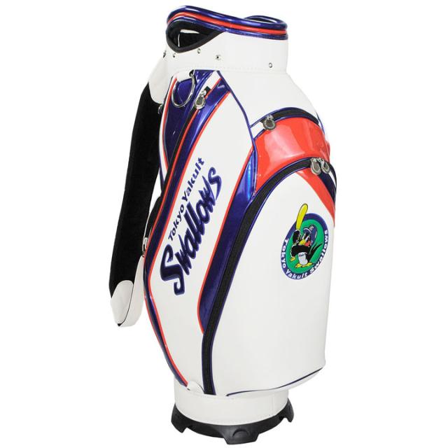 【2025モデル】ヤクルトスワローズ YSCB-5418 9.5型キャディバッグ ホワイト  カート型 47インチ対応 3.8kg Tokyo Yakult Swallows LEZAX