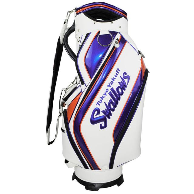 【2025モデル】ヤクルトスワローズ YSCB-5418 9.5型キャディバッグ ホワイト  カート型 47インチ対応 3.8kg Tokyo Yakult Swallows LEZAX