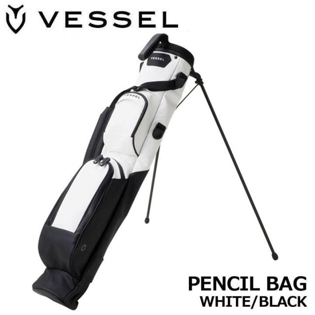 ベゼル ペンシルバッグ ミニスタンドバッグ セルフスタンド クラブケース ホワイト/ブラック PENCIL BAG VESSEL 日本限定モデル　即納 日本限定モデル】ベゼル ペンシルバッグ ミニスタンドバッグ