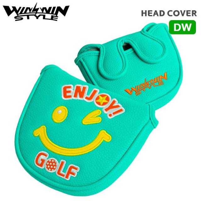 ウィンウィンスタイル PCM-422  (ミントグリーン)エンジョイゴルフ パター用 ヘッドカバー (マレット) WINWIN STYLE ENJOY GOLF HEAD COVER