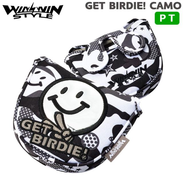 ウィンウィンスタイル PCMP-100 ゲット バーディ カモ(WH)  パター用 ヘッドカバー  (マレット型) WINWIN STYLE GET BIRDIE! CAMO HEAD COVER
