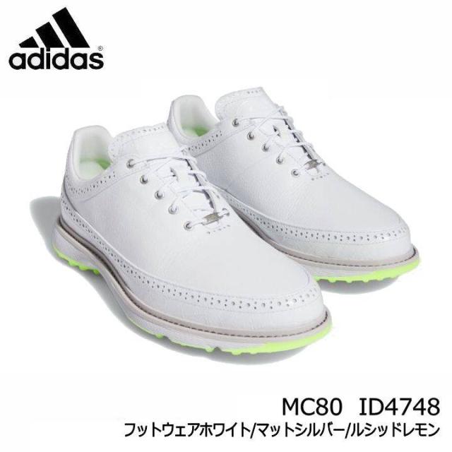 アディダス MC80-ID4748 スパイクレス ゴルフシューズ フットウェア ユニセックス フットウェアホワイト/マットシルバー/ルシッドレモン adidas