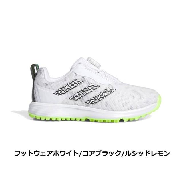 アディダスゴルフ ジュニア コードカオス25 ボア NKZ97  IG8770 フットウェアホワイト/コアブラック/ルシッドレモン スパイクレス ゴルフシューズ レディース adidas GOLF