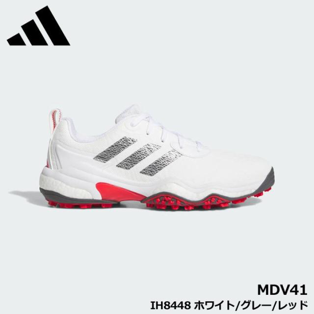 【2025モデル】アディダス MDV41 コード カオス 25 IH8448 ホワイト/グレー/レッド スパイクレス ゴルフシューズ Codechaos adidas GOLF 10p