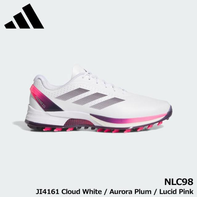 【2025モデル】アディダス NLC98 アディゼロ ZG JI4161 Cloud White / Aurora Plum / Lucid Pink スパイクレス ゴルフシューズ adidas GOLF