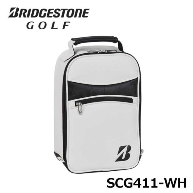 ブリヂストンゴルフ シューズケース SCG411 WH 白  合皮 ポケット付き BRIGESTONE GOLF 10pの通販は