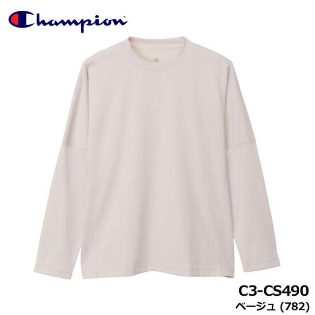 チャンピオン C3-CS490 リカバリーウェア ロングスリーブTシャツ ベージュ(782)  長袖 RECOVERY WEAR BEIGE 25FW Champion 10p