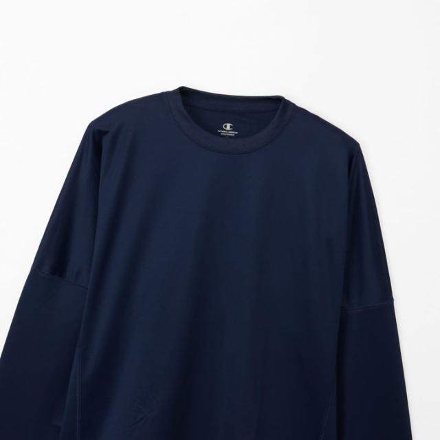 チャンピオン C3-CS490 リカバリーウェア ロングスリーブTシャツ ネイビー(370)  長袖 RECOVERY WEAR NAVY 25FW Champion 10p_2