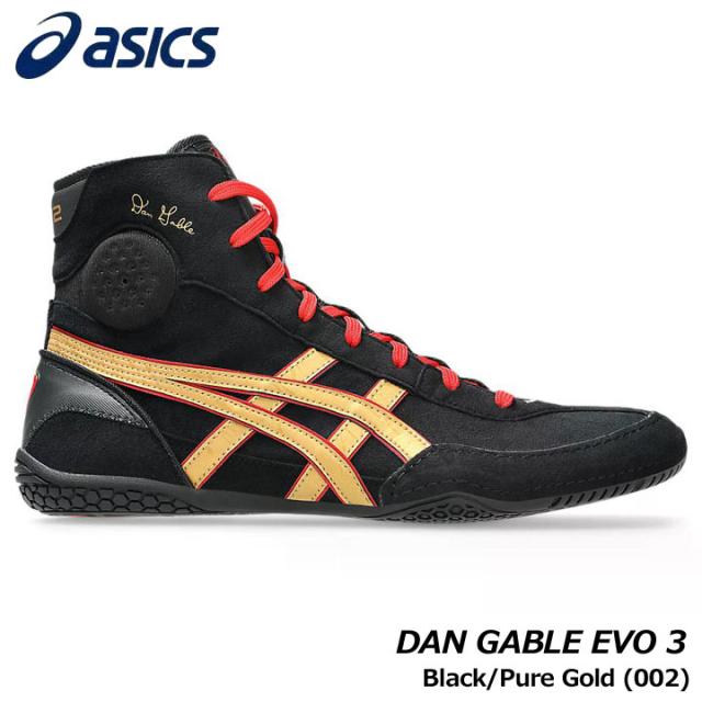 アシックス 1081A052 DAN GABLE EVO 3 カラー:Black/Pure Gold(002)  幅:STANDARD レスリング メンズ シューズ asics 20p