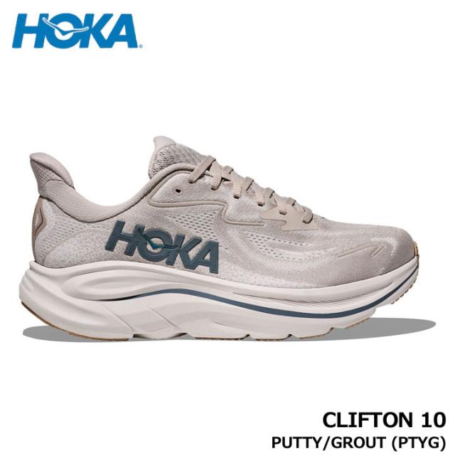 HOKA ホカ 1162030 CLIFTON 10 PUTTY/GROUT (PTYG) メンズ ロードランニングシューズ クリフトン10 マラソン ジョギング