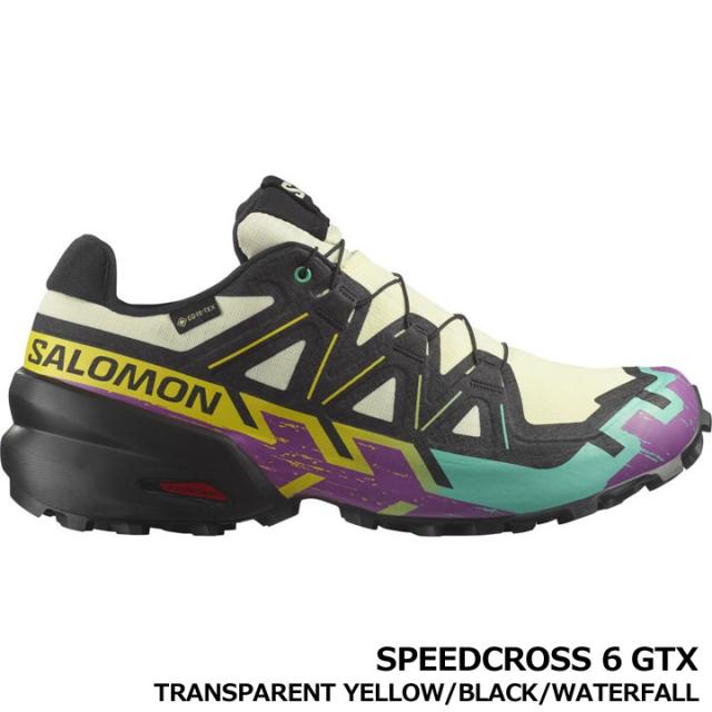 サロモン L47879800 SPEEDCROSS 6 GTX GORE-TEX TRANSPARENT YELLOW/BLACK/WATERFALL  トレイルランニングシューズ スピードクロス 6 ゴアテックス SALOMON サロモン L47879800 SPEEDCROSS 6 GTX GORE-TEX TRANSPARENT YELLOW