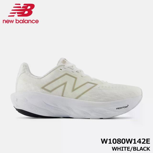 ニューバランス W1080W142E Fresh Foam X 1080 v14 シューズ WHITE/BLACK  ウイズ2E レディース ジョギング ウォーキング ジム new balance 20p