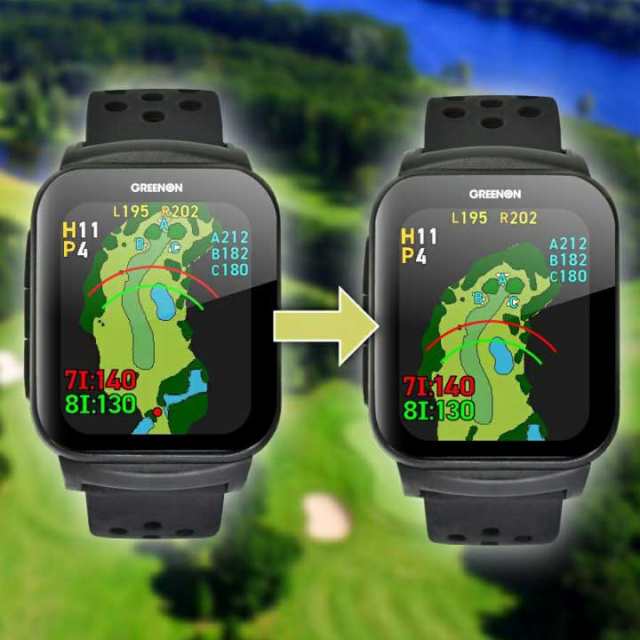 グリーンオン ザ ゴルフウォッチ GS501 腕時計型 GPS距離計測器 ゴルフナビ GPSナビ Green On THE GOLF WATCH GN501