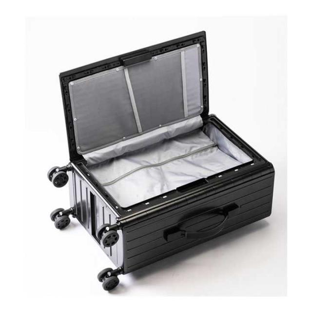 &amp;.FLAT アンドフラット 折り畳みキャリーケース メタリックカラー ブラック 35L FL14-4-00001 CARRY CASE METALLIC COLOR BLACK_9