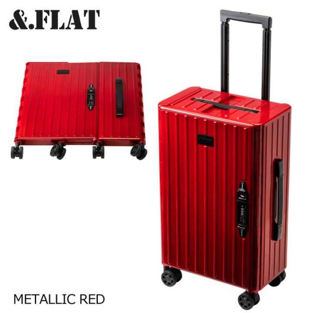 &.FLAT アンドフラット 折り畳みキャリーケース メタリックカラー レッド 35L FL14-4-00001 CARRY CASE LLIC COLOR RED