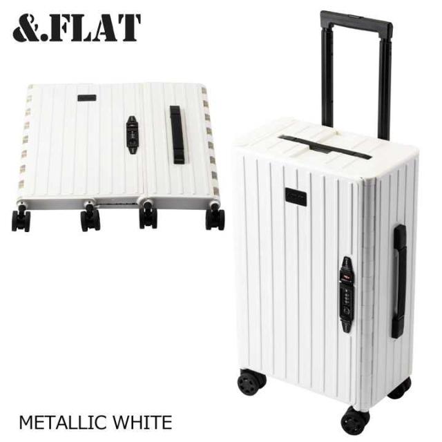 &.FLAT アンドフラット 折り畳みキャリーケース メタリックカラー ホワイト 35L FL14-4-00001 CARRY CASE METALLIC COLOR WHITE