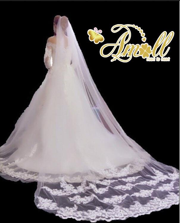 刺繍入り ウェディングロングベール 3m 新しい新品☆3.8m×3m