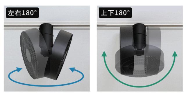 シーリングファン BRID DUCT RAIL FAN 3D 003431 ダクトレールファン 特典付 360° 自動首振り　サーキュレーター 全方向送風 空気循環 小型