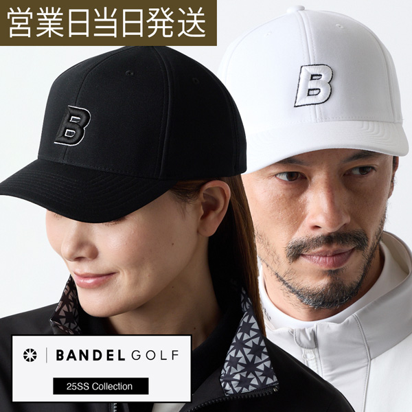 BANDEL バンデル ゴルフ キャップ  BORDERING B DRY MESH CAP WHITEONE ONE
