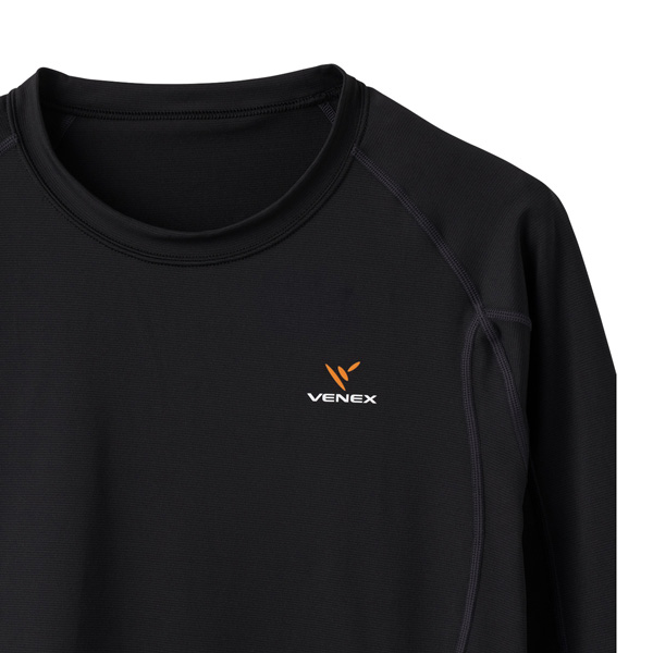 リチャージ+ ロングスリーブ タイツ 上下セット メンズ ブラック リカバリーウェア VENEX ラッピング袋付き_2
