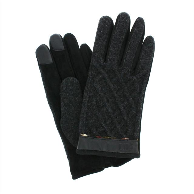 手袋 メンズ スマホ対応 革 ニット DAKS 人気ブランド ケーブル編み