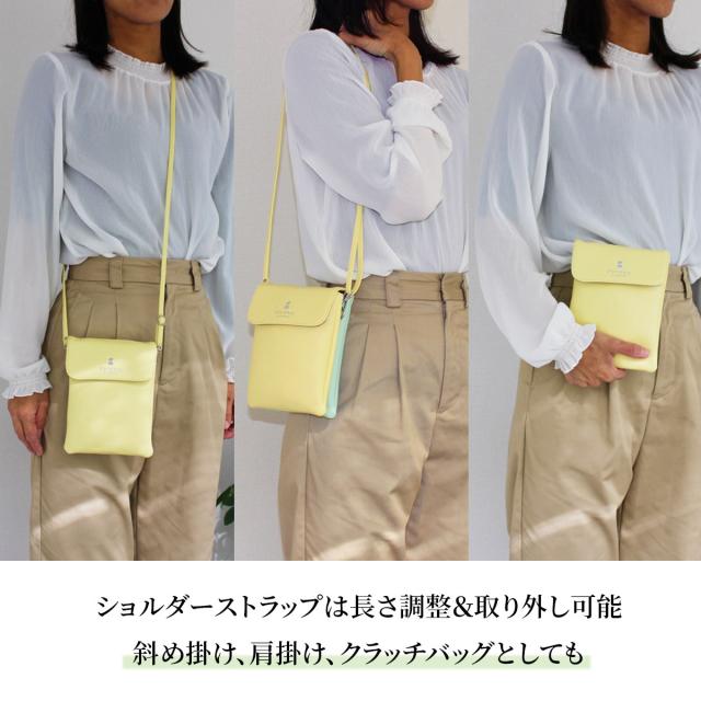 ポシェット ショルダーバッグ レディース ブランド 小さめ 斜めがけ 軽量 ポケット 大人 おしゃれ かわいい 可愛い 軽い バッグ 大学生 ギフト プレゼント おすすめ 旅行 PICONE ピッコーネ 仕切り 薄型 黒 ブラック バイカラー パステルカラー_5