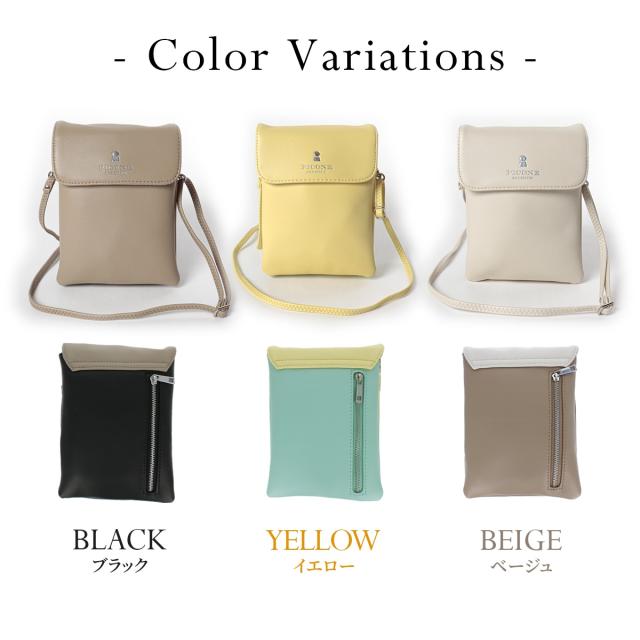 ポシェット ショルダーバッグ レディース ブランド 小さめ 斜めがけ 軽量 ポケット 大人 おしゃれ かわいい 可愛い 軽い バッグ 大学生 ギフト プレゼント おすすめ 旅行 PICONE ピッコーネ 仕切り 薄型 黒 ブラック バイカラー パステルカラー_7
