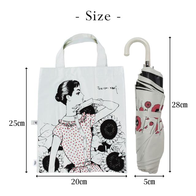 中原淳一 50cm 6本骨 赤 レディース 傘 折りたたみ傘 雨用 日傘 晴雨