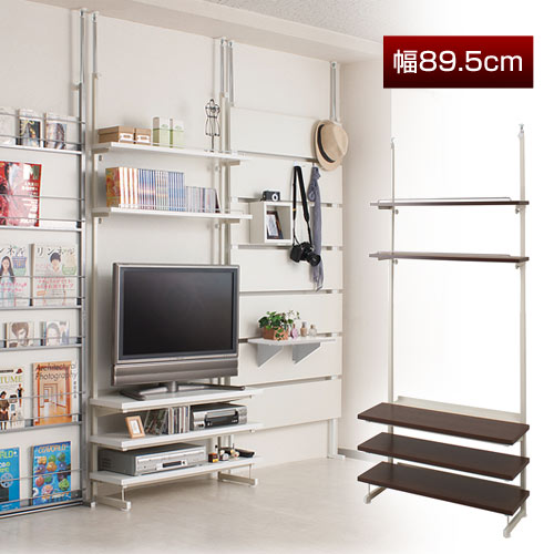 テレビ台 幅89.5cm 突っ張り シェルフ オープンラック 棚板5枚 テレビボード 日本製 NJ-0222/NJ-0223の通販は