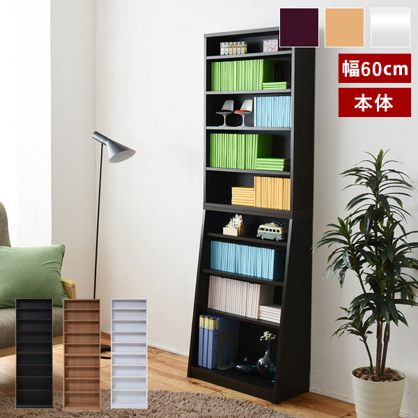 本棚 薄型 本体 幅60cm 壁面収納 収納家具 1cmピッチ 大収納ラック CD DVD YHK-0214-JKの通販は