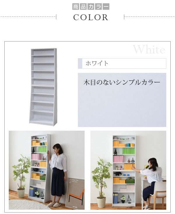 本棚 薄型 本体 幅60cm 壁面収納 収納家具 1cmピッチ 大収納ラック CD DVD YHK-0214-JK_2