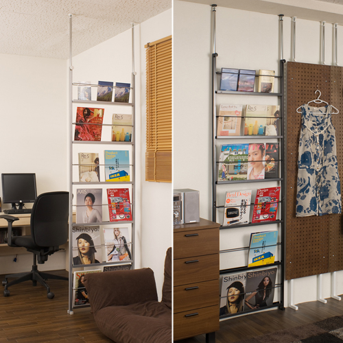 突っ張り マガジンラック ディスプレイラック パーテーション 幅60cm 雑誌 間仕切り 日本製 NJ-0154/NJ-0155の通販は