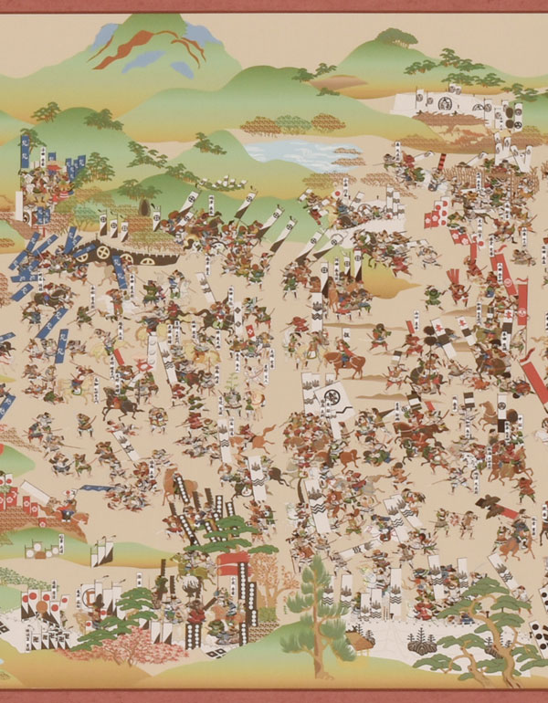 掛軸風タペストリー 現代復刻版 関ケ原合戦図屏風 解説書付 受注生産品_2