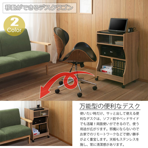 パソコンデスクワゴン 幅50cm 移動ができる机 万能デスク コンパクト FY-0084/FY-0085-NS_1