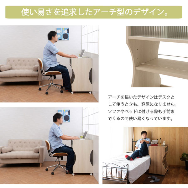 パソコンデスクワゴン 幅50cm 移動ができる机 万能デスク コンパクト FY-0084/FY-0085-NS_3