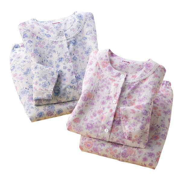 京都洛北友禅楊柳エレガントパジャマ 綿100％ 日本製 サラッと涼しい寝間着 レディース 婦人服 961047の通販は