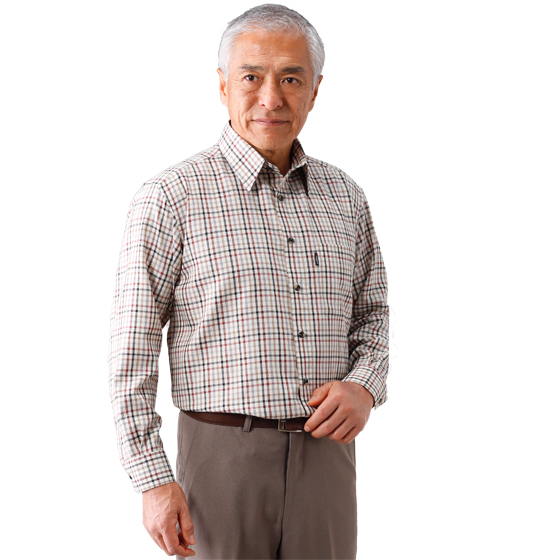 Pierucci ピエルッチ チェック柄シャツ2色組 長袖 カジュアルシャツ メンズ 通年 GV-010-SAI 50代 60代_2