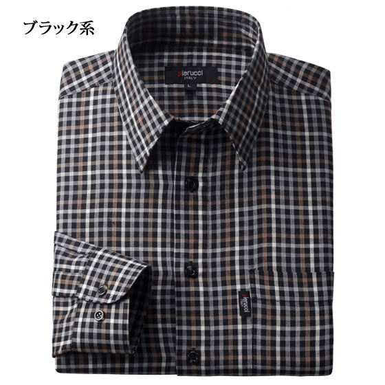 Pierucci ピエルッチ チェック柄シャツ2色組 長袖 カジュアルシャツ メンズ 通年 GV-010-SAI 50代 60代_3