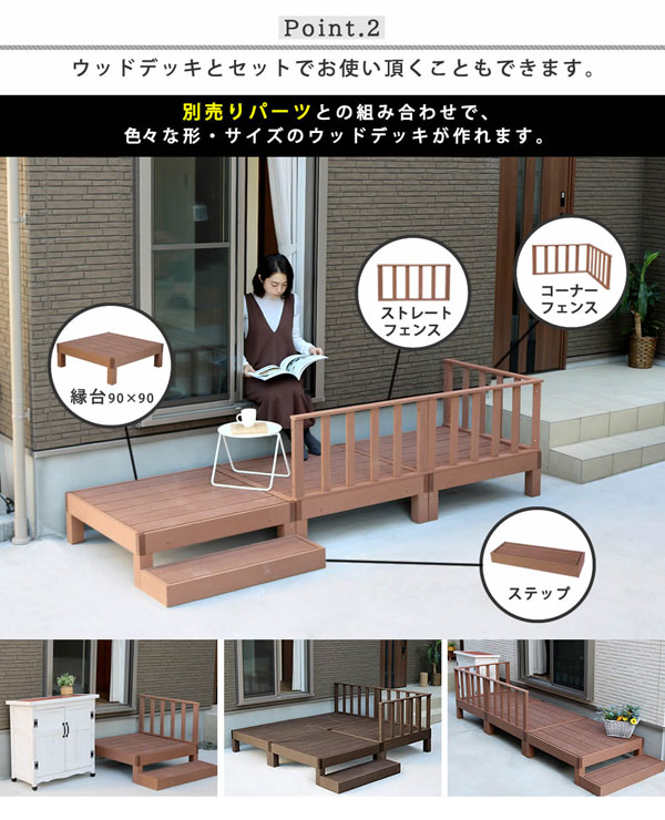 人工木材木甲板 エコフィール 足つき単品 ECOFEEL PWDE-STP90