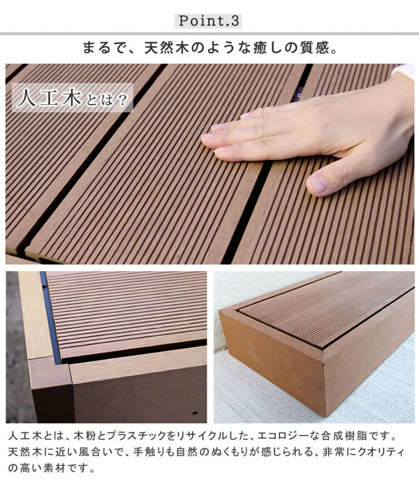 人工木材木甲板 エコフィール 足つき単品 ECOFEEL PWDE-STP90