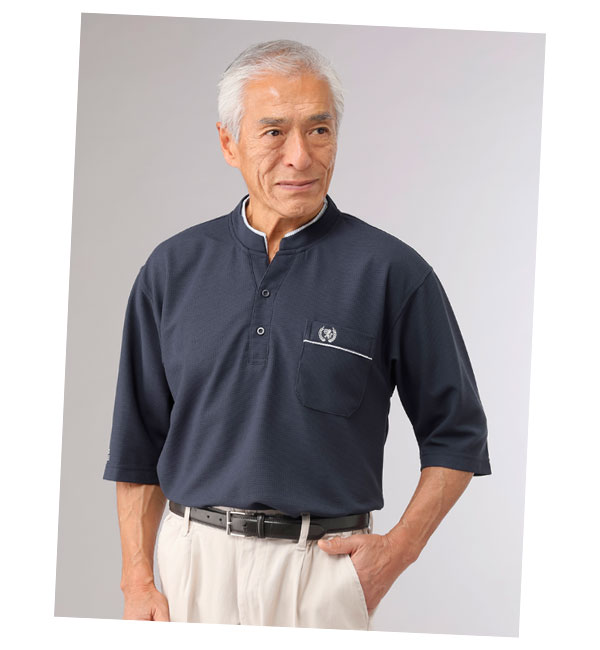 SALOON EXPRESS サルーンエクスプレス ワッフル5分袖シャツ 同サイズ3色組 スキッパー襟 メンズ 春夏秋 40代 50代 60代 AS-0510-SAI_5