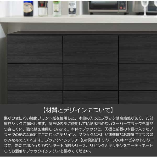薄型カウンター下収納 扉 幅80.5cm キャビネット 収納家具 日本製 ST-0030-NS_2