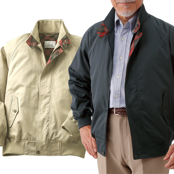 UNITED 撥水スイングトップブルゾン タータンチェック 収納力に優れる6箇所のポケット メンズ 秋冬 40代 50代 60代 1U5-9745-HA