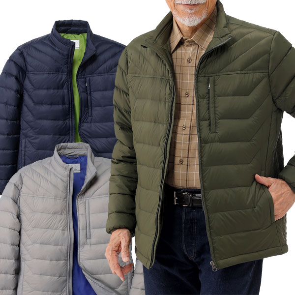 UNITED ユナイテッド はっ水軽量ダウンジャケット 内ポケット付 アウター インナー 秋冬 メンズ 40代 50代 60代 3U5-62820-HA