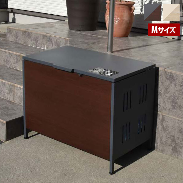 屋外ゴミ収納庫 Lucre Mサイズ ゴミボックス 宅配ボックス 幅82cm ガーデン収納 シンプル モダン 角型 スチール ONGS0396-BB