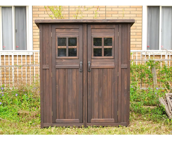 天然木 物置 小屋 屋外収納 カントリー小屋 収納庫 天然木杉材 幅156cm