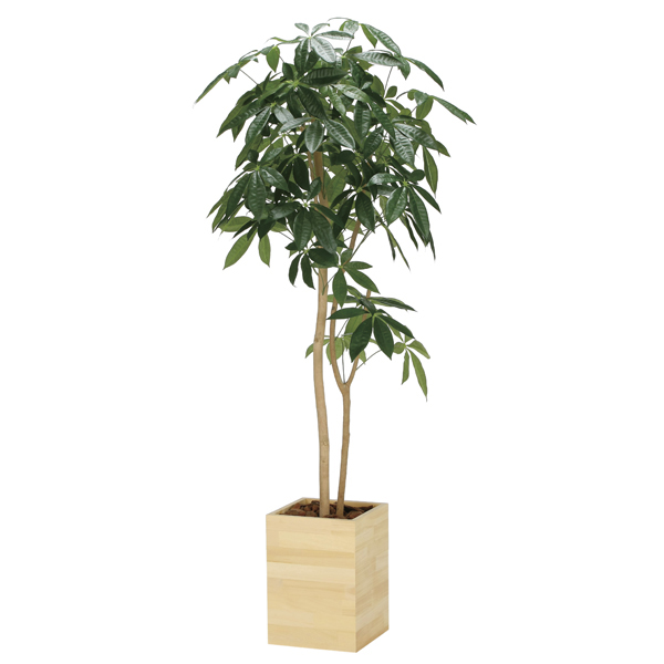 光触媒　人工観葉植物　フェイクグリーン　ウッドボックスゴムの木1.8 光触媒 光の楽園 ゴムの木1.8m【インテリア フェイクグリーン 人工観葉