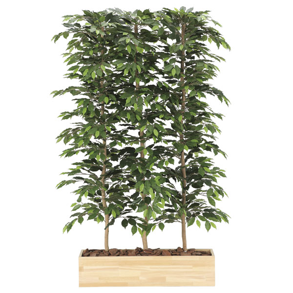 アートグリーン フェイクグリーン 人工観葉植物 光触媒 光の楽園 ウッドプランターベンジャミン1.8（組立式） 2608A1100