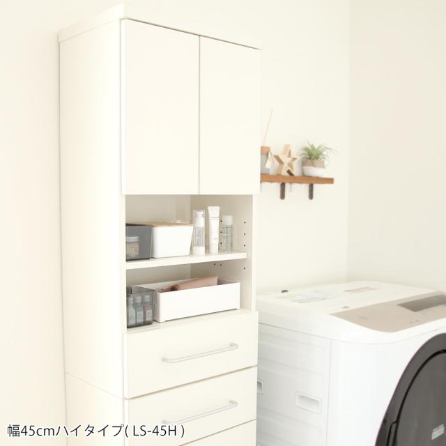 ランドリーストレージ -オアシス- ハイタイプ 幅60cm 奥行30cm 高さ177cm ホワイト ナチュラル JAJAN LS-60H_18